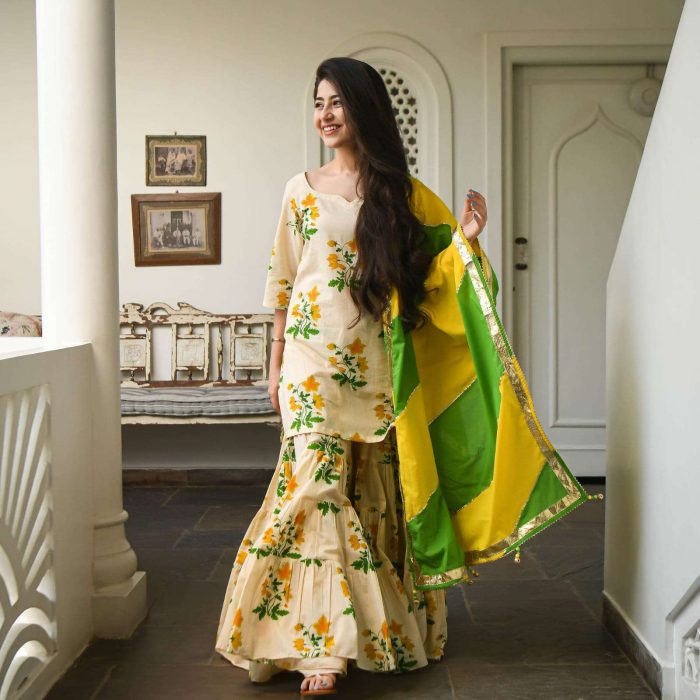 Cotton Gharara Set Code-132 - Image 5